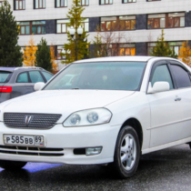 Novyy Urengoy, Russia - September 17, 2015: Motor car Toyota Mark II is parked in the city street.