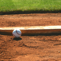 Baseball and pitchers rubber